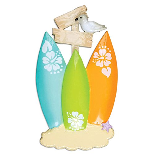 Polar X Surf Board Family of 3 Personalized Christmas Ornament