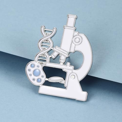 Image of Science and Medical Microscope Brooch,Colorful Enamel Lab Pin Jewelry for Scientists Laboratory Enthusiasts Badge Gifts