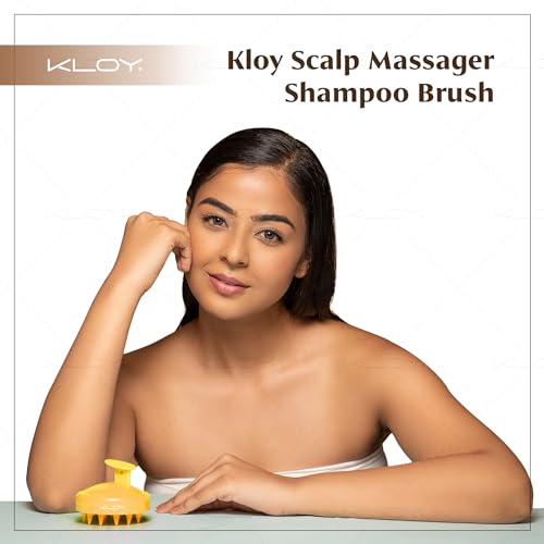 Image of KLOY Round Hair Scalp Manual Massager Shampoo Hair Brush, Super Soft Bristles for Exfoliating, Anti-Dandruff (Yellow)