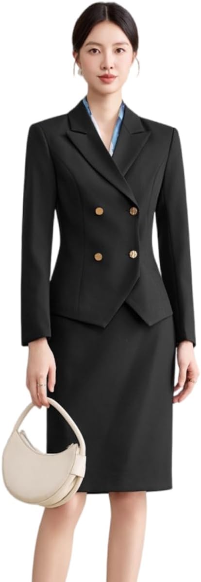 レディーススーツ ジャケット スカート 2点セット スリムフィット オフィス エレガント ビジネス カジュアル お出かけ 冬 家庭で