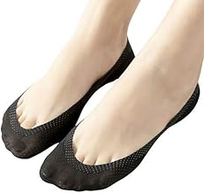 JARSEEN 4 Pairs of Breathable Invisible Mesh Women's Cotton Socks Non-Slip Silicone