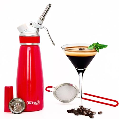Infuzi Mixology Bartender Kit, Infuse Alcohol in Seconds and Cocktails with Nitrogen with Alcohol Infusion Kit & 0.5L Aluminum Cocktail Machine, Cocktail Maker & Alcohol Infuser