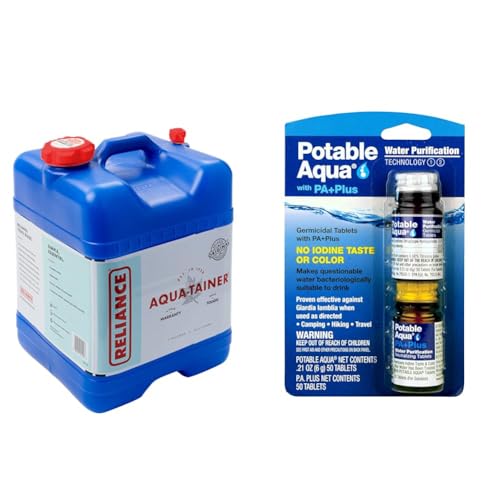 Aqua-Tainer 7 Gallon Water Container & Purification Tablets