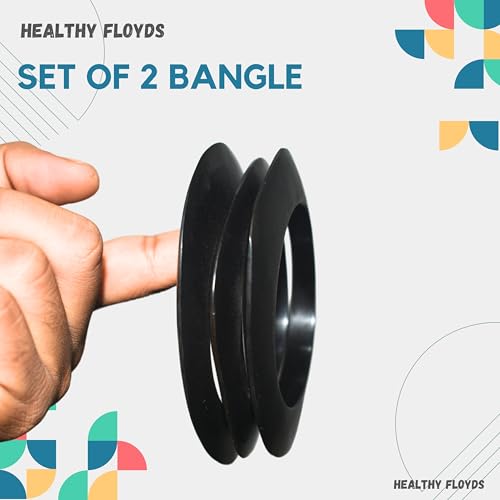 Handmade Black Oval Wooden Bangle Set for Women | Handcrafted Ethnic Oval Shape Wooden Bangles (3 Pcs) by Healthy Floyds - Image 5