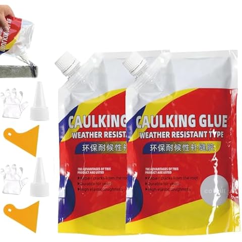 Caulking Glue-Caulking Glue Weather Resistant Type, Slab Concrete Crack Waterproof Repair Sealant, Caulking Glue for Concrete, Concrete Slab Crack Repair, Concrete Crack Filler (2pcs) Cover