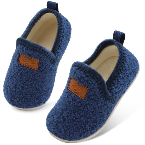 Lefflow Toddler Winter Warm Shoes Boys Fuzzy House Slippers Winter Essentials Girls Lightweight Bedroom Slippers Slip On Shoes Size