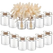 Bokon 12 Pcs Plastic Bud Vases in Bulk for Table Centerpieces, 4.7in Hyacinth Avocado Growing Bud Vase Bulk, Small Flower Bulb Plant Containers for Wedding Room Table Decorations Straight Style