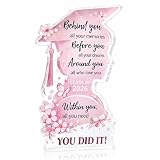 Graduation Gifts for Girls 2026 - Class of 2026 Graduation Decorations College University Senior Keepsake - Pink Silhouette Acrylic Plaque for High School Graduate Desk Decor for Dorm Office Home