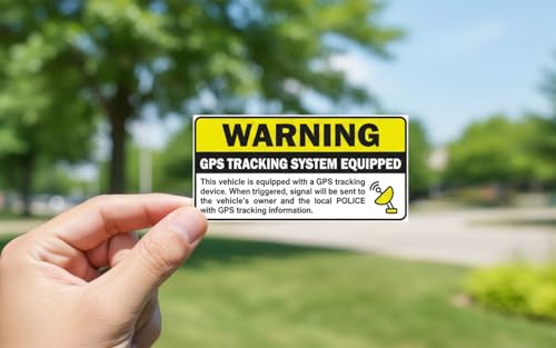 Image of AK (Pack of 3) GPS Tracking Sticker Anti-Theft Car Vehicle Warning Sign - Stickers Vinyl Decal car | Van | Trucks | Motorcycle | Bumper | Window Any Smooth Surface Size: 3 inch x 1.5 inch