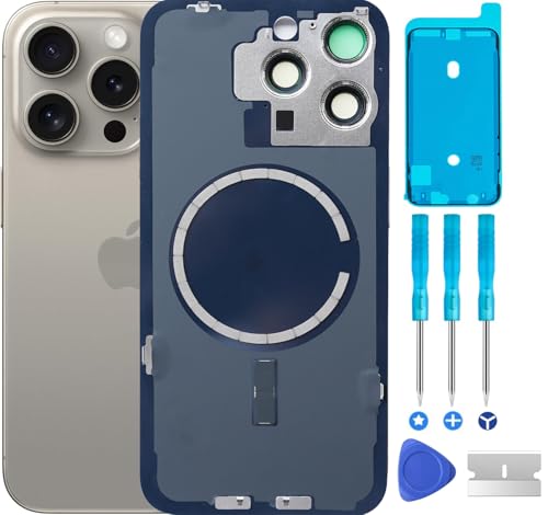 ABUSVEX 15 Pro Max �o�b�N�K���X iPhone 15 Pro Max�p ���A�o�b�N�J�o�[ �K���X �h�� �J���������Y+�v���t�F�b�V���i���C���c�[���L�b�g(�V�R�`�^���AiPhone 15 Pro Max)