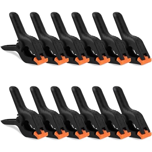 Image of 12 Pieces 4 Inch Nylon Spring Clamps Heavy Duty Spring Clips Clamps Plastic