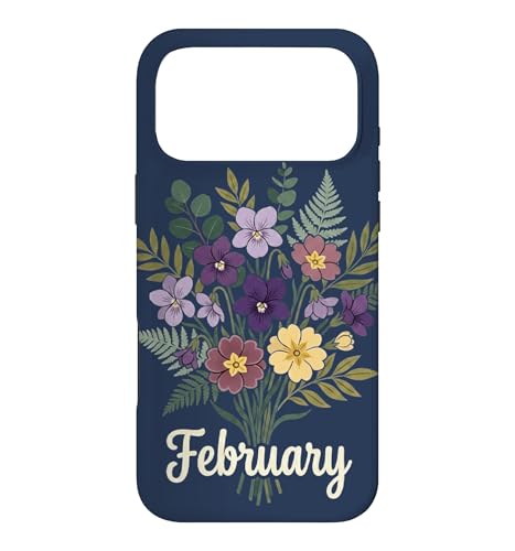 February Birth Flower Violet & Primrose Floral Birthday �X�}�z�P�[�X iPhone 17 Pro Max �p