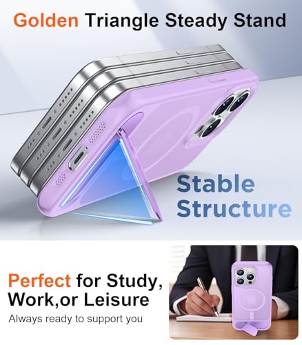 Image of Magnetic Compatible with iPhone 15 Pro Case, [Built-in Invisible Kickstand][Compatible with MagSafe][Military Grade Shockproof] Slim Translucent Matte Phone Case for iPhone 15 Pro 6.1 inch