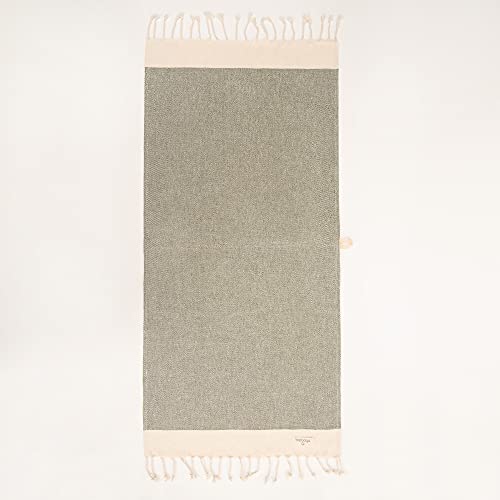 Barooga Turkish Hand Towel (Set Of 2) For Kitchen And Bathroom | 100% Cotton, 18 X 38 Inches | Prewashed Decorative Peshtemal Towel For Face, Hand, Hair, Yoga, Dishcloth, Tea Towel (Kale Green) #TOP5