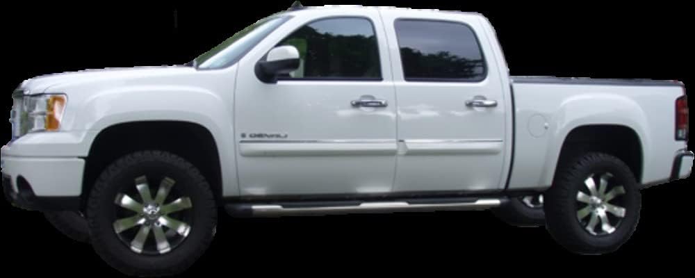 QAA is Compatible with 2007-2013 GMC Sierra 4 Piece Stainless Rocker Panel Trim, Insert Kit, 1.625" Width TH47284