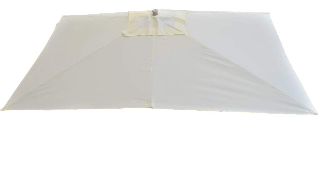 Field & Hawken - Natural Parasol Canopy - 3x2m Garden - 8-10 Person Rectangular Aluminium Frame