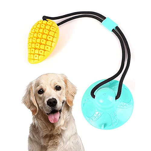 ArtnIndia Dog Rope Toys Suction Cup Tug of War Toy Drawstring Molar Teeth Sounding Toy Set Leaking Food for Aggressive Chewers Large Breed Suction Cup for Interactive Dog Toys Indestructible (Mango)