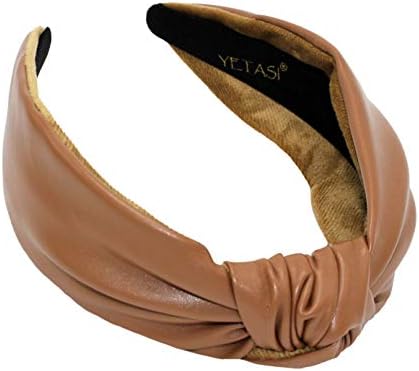 YETASI Brown Headbands for Women are Adjustable. Brown Knotted Headband is a Classy Fashion Head band. Leather Knot Headbands are Trendy