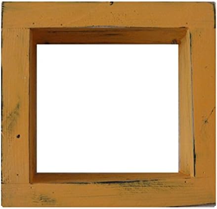 Square Wood/Wooden Shadow Box Display - 12" x 12" - Peach - Decorative Reclaimed Distressed Vintage Appeal