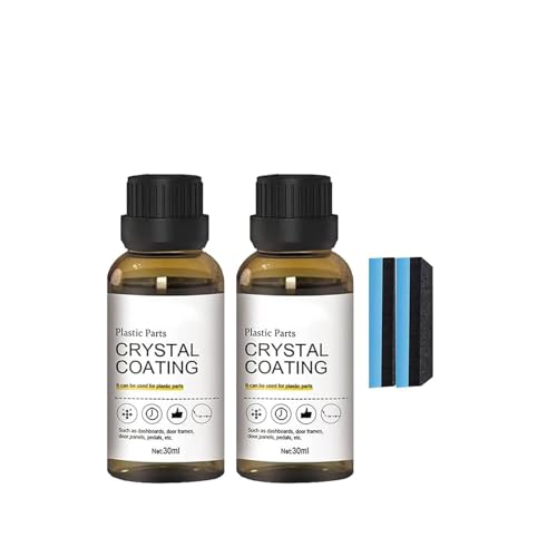 MENMING Plastic Parts Crystal Coating, Cristal Coating para Plástico Del Carro, Crystal Coating for Car, Long Duration Plastic Parts Refresher Agent, Car Plastic Renovation Coating. (2Pcs)