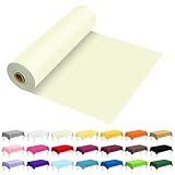 Picture of JHDZDHY 54 Inch X 100 Feet Plastic Table Cover Roll Premium Disposable Plastic Tablecloth for All Type/Shape Tables | Picnic, Party, Banquet, Birthdays, Weddings (Beige, 54 Inch X 100 Feet)