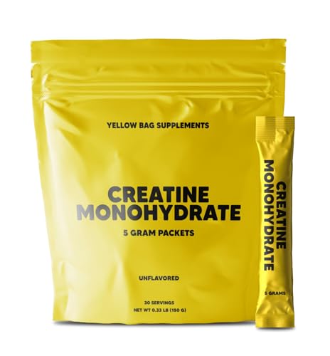 Creatine Monohydrate Stick Packets – Micronized Creatine Powder for Men & Women, 5g per Serving, 30 Servings, Unflavored, Creatine Travel Packs, Creatine Sticks, Creatine on The go, Creatine Packs