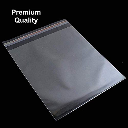 Image of Self Adhesive Resealable transparent 5X7 inches + Flap - 100 Pcs BOPP plastic covers for packing,plastic bags (35 Micron) | Including 1 Pcs Powder Puff for makeup