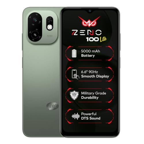 Image of Zeno 100 Lite | UNISOC Octa-Core Processor | 2GB + 4GB RAM 64GB Storage | 5000mAh Battery | 6.6 inch HD+ 90Hz Display | DTS Sound | Silk Green