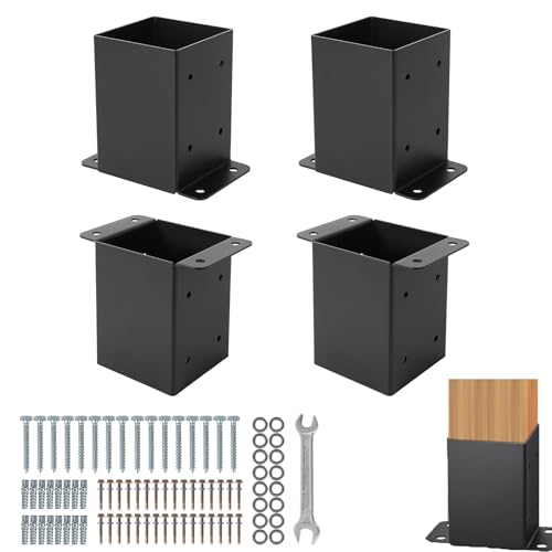 Heavy Duty 4x4 Post Base for Deck & Fence (4-Pack)