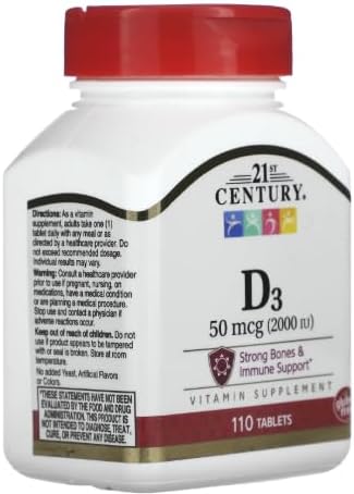 Miniatura 2 de 21st Century Vitamina D-2000 Comprimidos - 110 ct, paquete de 4