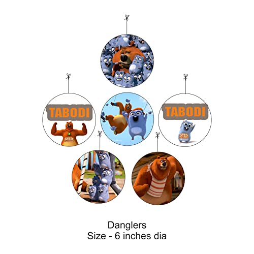 Image of Pretty UR Party Grizzy and the Lemmings Party decorations Kit - 80 pcs includes Banner, balloons, thank you, centerpiece, danglers, Grizzy Party Supplies, Lemmings Birthday Decor, DIY Pack for kids