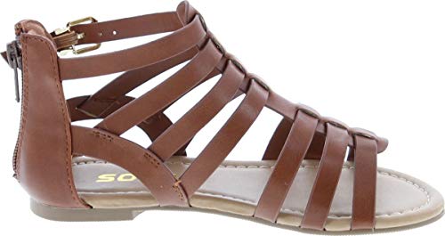 Sod Dixon 2A Little Girls Strappy Peep Toe Gladiator Sandals Tan Pu 9 #TOP5