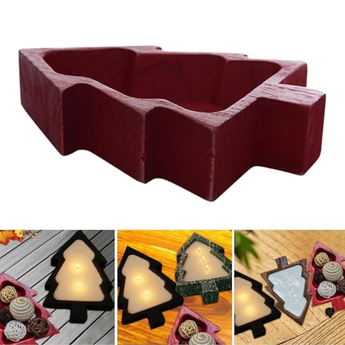 Bandeja de Servir de Madera con Forma de árbol de Navidad Prettiee para Aperitivos 6
