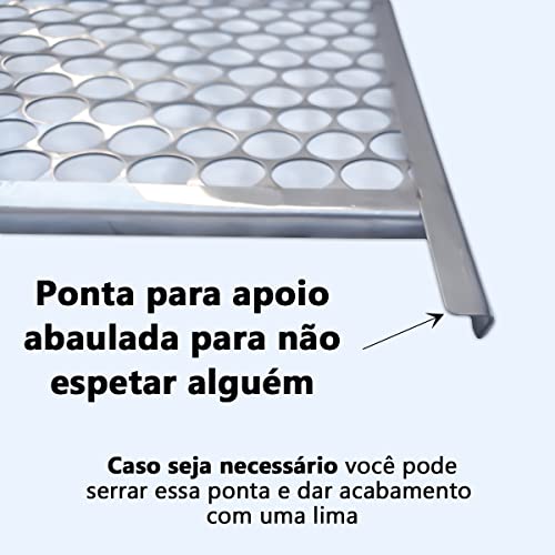 Grelha Tela Moeda de Inox para Churrasqueira Churrasco Top Grelha Peixe Carnes Frango Linguiça Refor