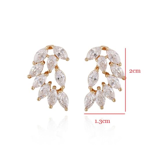 Boucles d'oreilles en Or 14K chic en forme de feuilles pour le quotidien