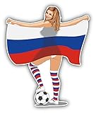 Russia Soccer Fan Sexy Girl Car Bumper Sticker Decal