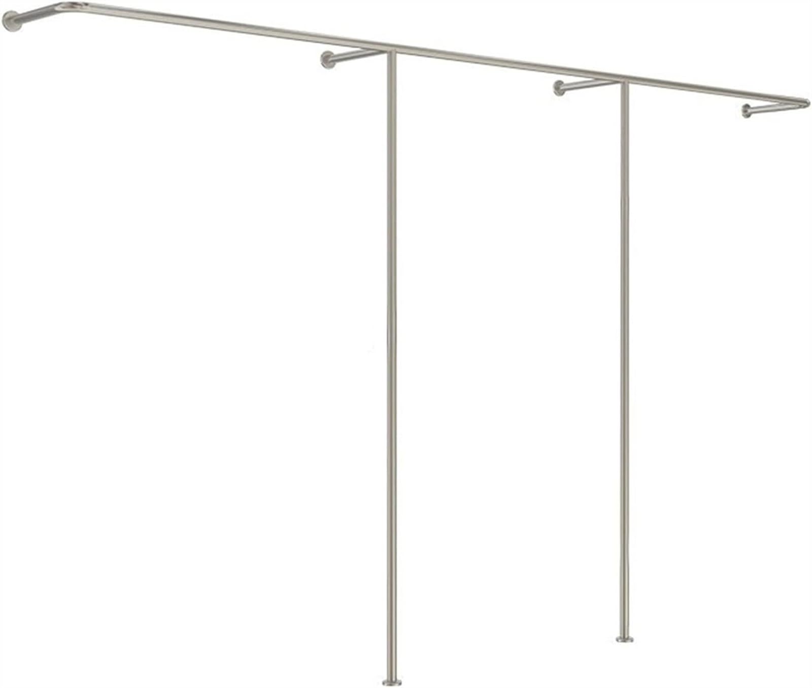Porte-vêtements industriel mural en acier inoxydable 250cm dressing