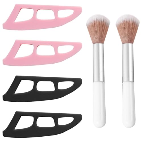 Modèle D'Ombre À Paupières En 4 Pièces Et Pinceaux De Maquillage En 2 Pièces, Outils De Maquillage Portables, Aides À La Maquillage Pour Les Yeux, Outils De Beauté.
