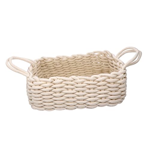 NUOLUX 綿製収納バスケット デスクトップ整理 キッチンおもちゃ食品雑貨用 スナックかご オーガナイザー ランドリールーム寝室クローゼット対応 なやわらかな仕上げ