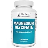 Dr. Berg's Magnesium Glycinate 400mg - Fully Chelated Veg Capsules for Stress, Calm, Relaxation & Sleep Support w/Vitamin D & B6-150