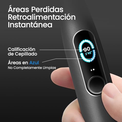 Oclean Cepillo eléctrico X Series Pro Elite, Súper silencioso, Pantalla táctil inteligente, 4 Modos, 32 Niveles de intensidad, 35 días de duración, IPX7, Soporte de pared, Embalaje ecológico, Negro - imagen 3