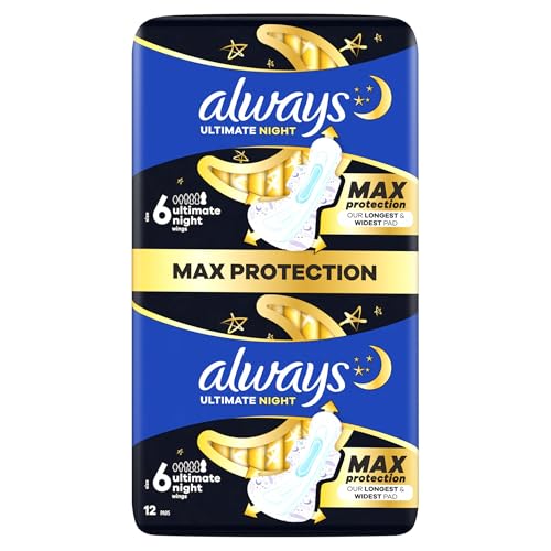 Always Ultimate Night Pads With Wings Size 6 12pk