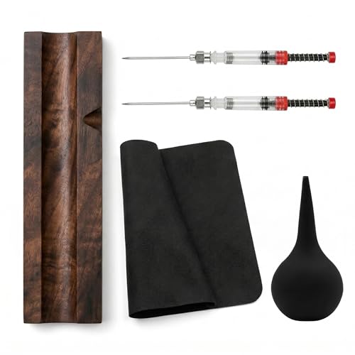 Fountain Pen Cleaning Kit with Walnut Pen Rest