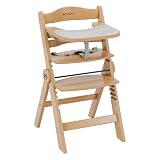 TULANO Morsel 45 Kinderhochstuhl 4in1 aus Holz, Mitwachsend & Verstellbar von 6 Monaten bis 12 Jahren, Faltbarer Kombihochstuhl mit 3 Punkt Gurt, Schutzbügel, Essbrett, Belastbar bis 40 kg, Natural