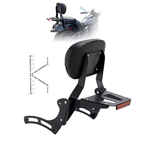 Kinglemc Powersports Sissy Bar with Backrest Luggage Rack for Kawasaki Vulcan VN 900 2000 Classic Custom 2009-2025 (Matte Black)