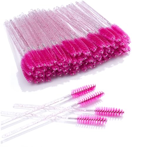 300 PCS Pennello per Ciglia -Pennello per Sopracciglia Monouso - Spazzola Per Ciglia Per Extension Ciglia/Sopracciglia- Sopracciglia Make Up - Scovolino Mascara Monouso-Pennello Trucco - Rosa Rossa
