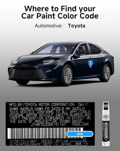 Image of Touch Up Paint Compatible with Toyota Exact Match 2 in 1 Touch up Paint for Chips and Nicks Repair (Blueprint(8X8))