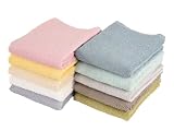 Kosugizen 日毎に (ひごとに) タオル フェイスタオル 薄くてつかいやすい 10色各1枚入 34×90㎝ 乾きやすい 薄手 ロング まとめてお得 毎日使える 10枚セット AM-8432-10C