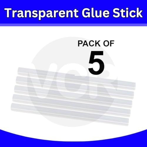 Image of VCR 11mm Glue Sticks for Glue Gun - 11mm x 165mm in Length - Hot Melt Transparent Glue Stick - Pack of 5 - Bonding Adhesive Glue Sticks for DIY - Arts Crafts - Schools and Industries