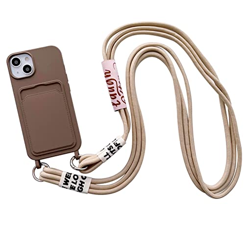 Custodia per cellulare con porta carte di credito per iPhone 13 Pro TPU morbido silicone protezione collana rimovibile custodia protettiva per 13 Pro